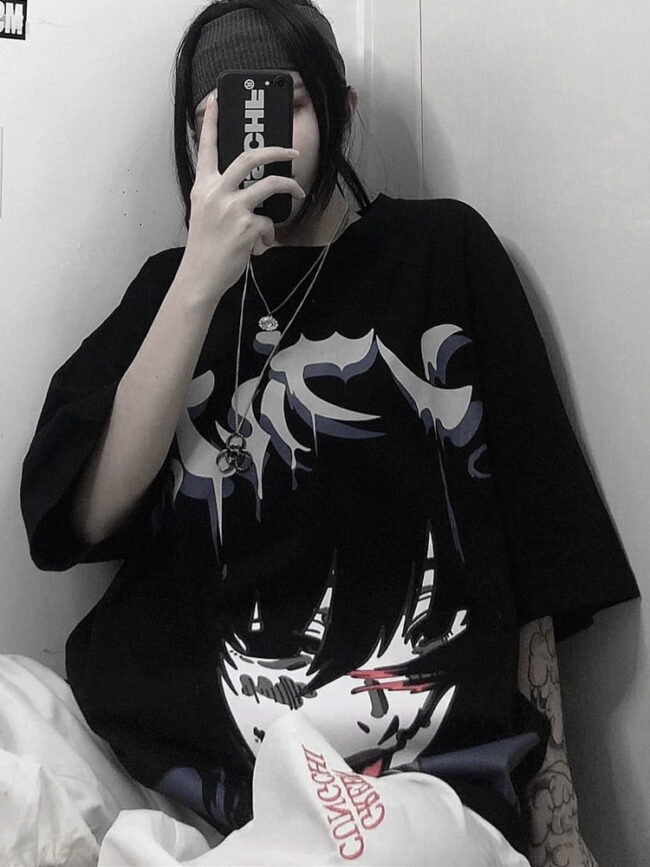 Women T-Shirts Tokyo Ghoul Print | Harajuku Tops E Girl Graphic Tees y2k Short Sleeve 3