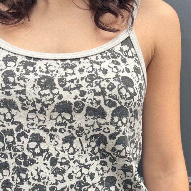 Punk Skeleton Print Crop Top | E Girl Clothes | Dark Academia Mall Goth Harajuku Grunge Mini Vest 5