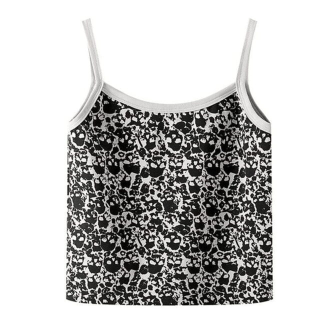 Punk Skeleton Print Crop Top | E Girl Clothes | Dark Academia Mall Goth Harajuku Grunge Mini Vest 6