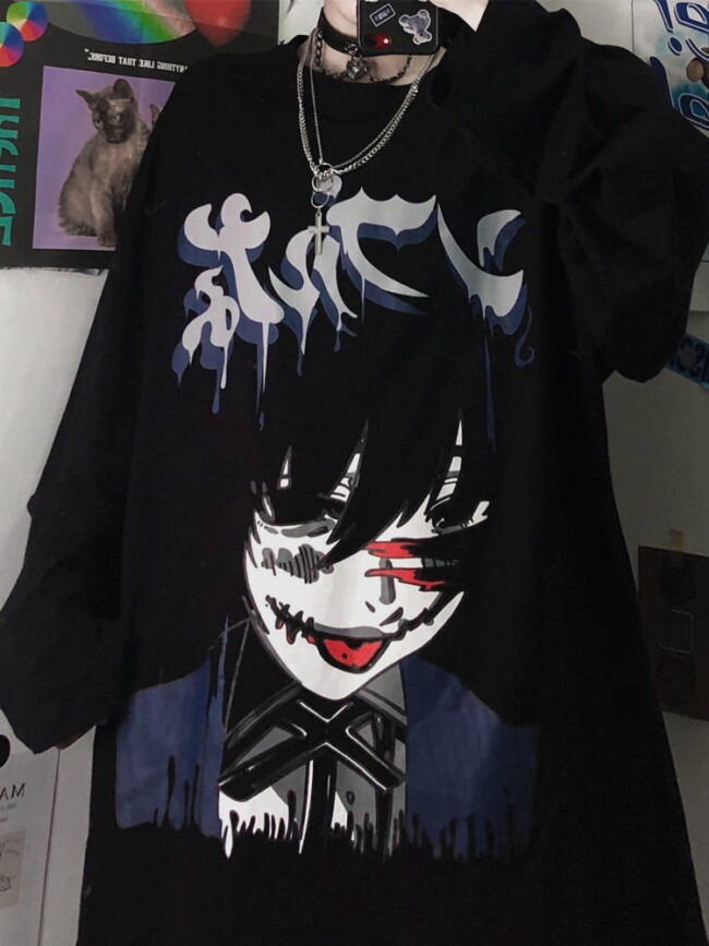 Women T-Shirts Tokyo Ghoul Print | Harajuku Tops E Girl Graphic Tees y2k Short Sleeve 6